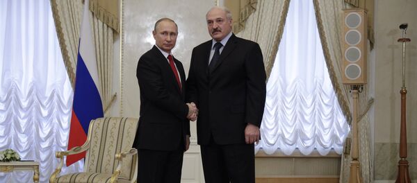Прэзідэнт РФ Уладзімір Пуцін і прэзідэнт Беларусі Аляксандр Лукашэнка ў Санкт-Пецярбурге 3 красавіка - Sputnik Беларусь