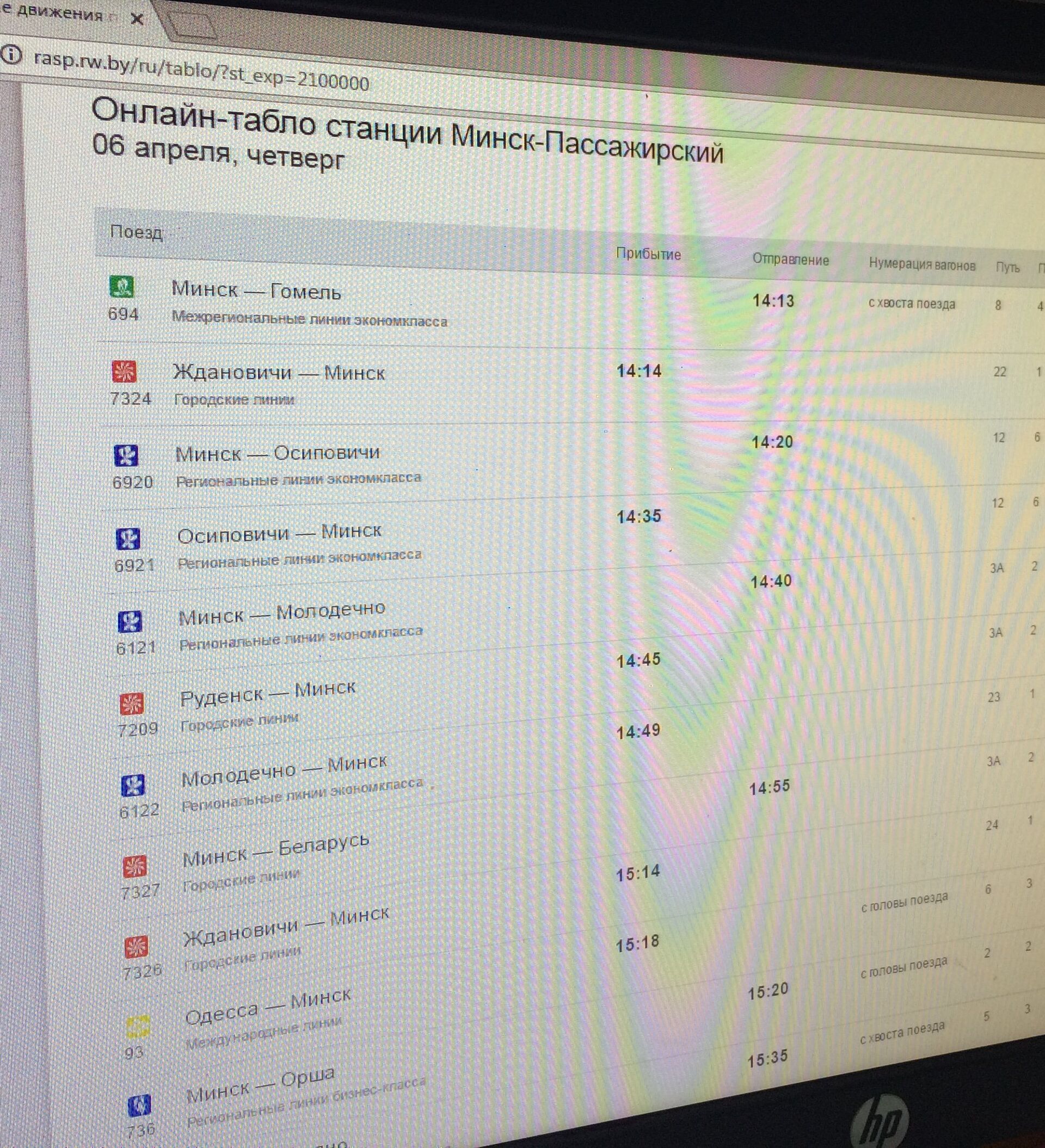 Онлайн-табло станции Минск-Пассажирский заработало в тестовом режиме -  06.04.2017, Sputnik Беларусь