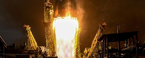 Пуск ракеты-носителя Союз-ФГ с пилотируемым кораблем Союз МС-02 с космодрома Байконур Пуск ракеты-носителя Союз-ФГ с пилотируемым кораблем Союз МС-02 с космодрома Байконур - Sputnik Беларусь