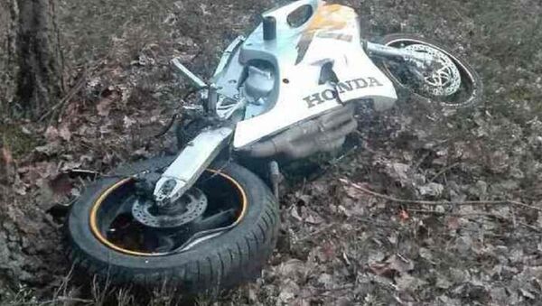 Разбитый в результате ДТП мотоцикл Хонда - Sputnik Беларусь