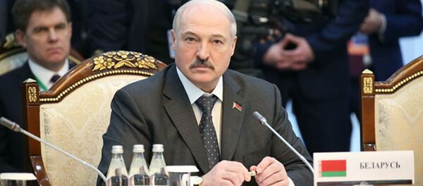 Президент Беларуси Александр Лукашенко во время заседания Высшего Евразийского экономического совета в расширенном формате, 14 апреля 2017 года - Sputnik Беларусь