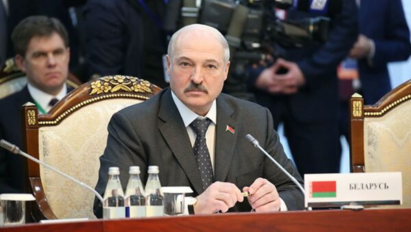 Президент Беларуси Александр Лукашенко во время заседания Высшего Евразийского экономического совета в расширенном формате, 14 апреля 2017 года - Sputnik Беларусь