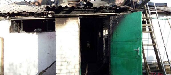 Место пожара в Добруше - Sputnik Беларусь