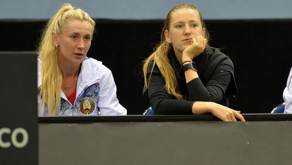Белорусские теннисистки Ольга Говорцова (слева) и Виктория Азаренко - Sputnik Беларусь