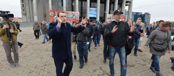 Павел Северинец на акции в Минске - Sputnik Беларусь