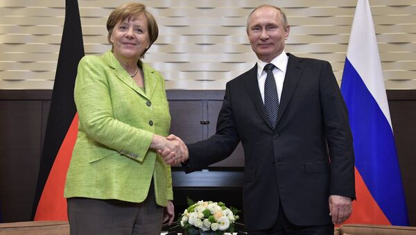 Президент РФ Владимир Путин и федеральный канцлер ФРГ Ангела Меркель - Sputnik Беларусь