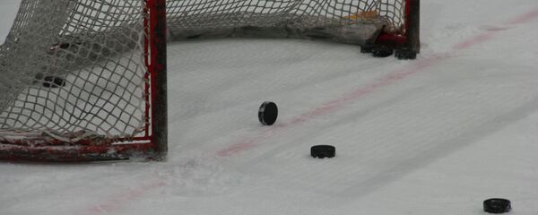 Хоккейные ворота и шайбы, архивное фото - Sputnik Беларусь