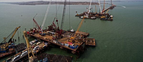 Строительство Крымского моста, архивное фото - Sputnik Беларусь