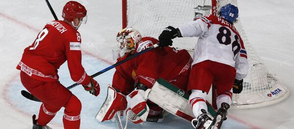Момент матча ЧМ между сборными Беларуси и Чехии - Sputnik Беларусь