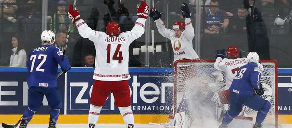 Матч Беларусь - Франция на ЧМ по хоккею Матч Беларусь - Франция на ЧМ по хоккею - Sputnik Беларусь