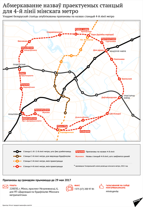 Абмеркаванне назваў праектуемых станцый для 4-й лініі мінскага метро - Sputnik Беларусь