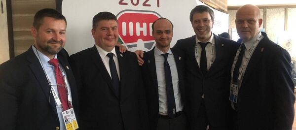 Руководители хоккейных федераций Беларуси и Латвии Руководители хоккейных федераций Беларуси и Латвии - Sputnik Беларусь