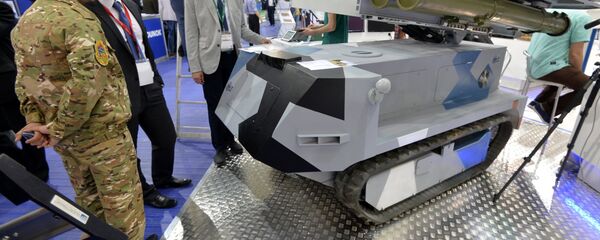 На выставке MILEX представили самоходный противотанковый роботизированный комплекс Богомол - Sputnik Беларусь