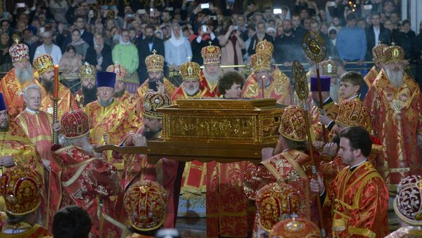 Встреча ковчега с мощами святителя Николая Чудотворца в храме Христа Спасителя - Sputnik Беларусь