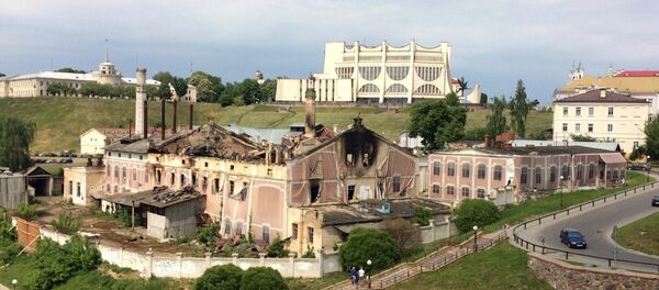 Згарэўшы будынак старога піўзавода Гродна Згарэўшы будынак старога піўзавода Гродна - Sputnik Беларусь