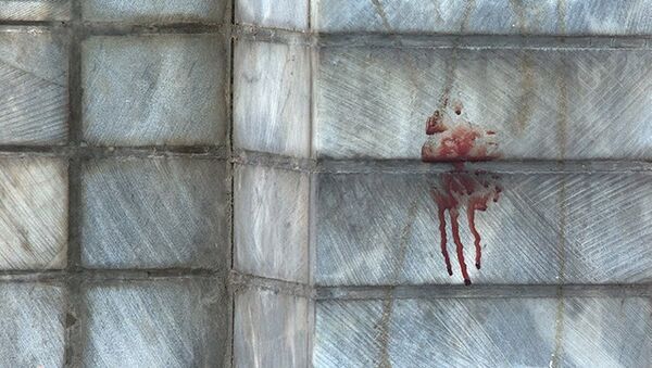 Кровь на стене здания парламента в Тегеране - Sputnik Беларусь