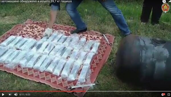 Видеофакт: белорусы перевозили контрабандный гашиш в газовом баллоне - Sputnik Беларусь