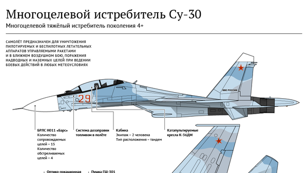 Многоцелевой истребитель Су-30 - инфографика на sputnik.by - Sputnik Беларусь