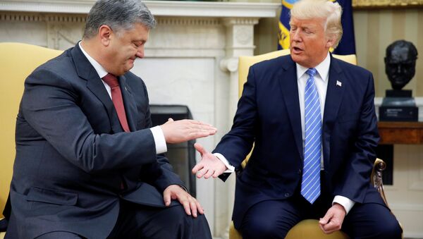 Президент Украины Петр Порошенко (слева) и президент США Дональд Трамп - Sputnik Беларусь