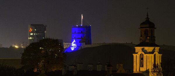 Вид на башню Гедимина ночью, архивное фото - Sputnik Беларусь