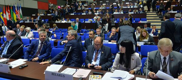 Белорусские представители на сессии ПА ОБСЕ в Минске Белорусские представители на сессии ПА ОБСЕ в Минске - Sputnik Беларусь