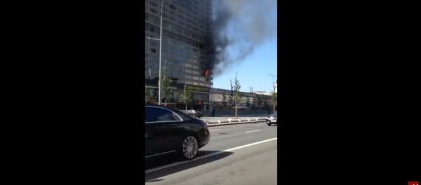 Видеофакт: пожар в доме-книжке на Новом Арбате в Москве - Sputnik Беларусь