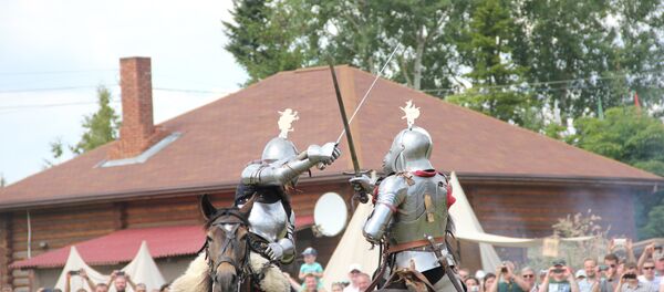 Конны турнір на фэсце Наш Грунвальд Конны турнір на фэсце Наш Грунвальд - Sputnik Беларусь