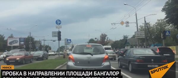 Огромная пробка на площади Бангалор в Минске - Sputnik Беларусь