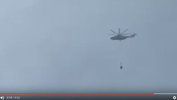Белорусский вертолет Ми-26 тушит пожар в Грузии, видео - Sputnik Беларусь