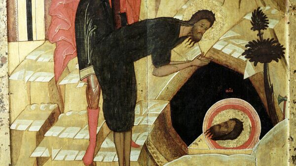 Фрагмент иконы Усекновение главы Иоанна Предтечи второй половины XV века - Sputnik Беларусь