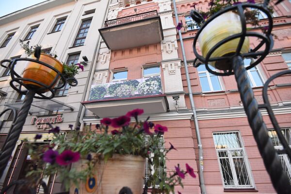 Цветущие петунии добавили красок в оформление города. - Sputnik Беларусь