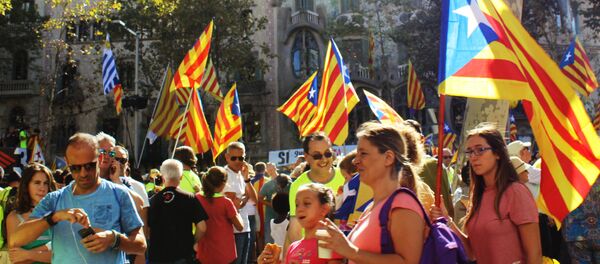 Акция в поддержку референдума в Барселоне - Sputnik Беларусь