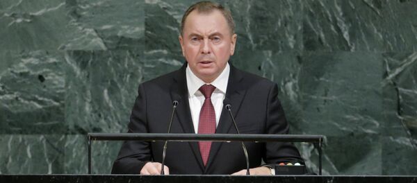 Министр иностранных дел беларуси Владимир Макей на трибуне Генассамблеи ООН - Sputnik Беларусь