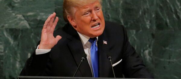 Президент США Дональд Трамп выступает на Генассамблее ООН Президент США Дональд Трамп выступает на Генассамблее ООН - Sputnik Беларусь