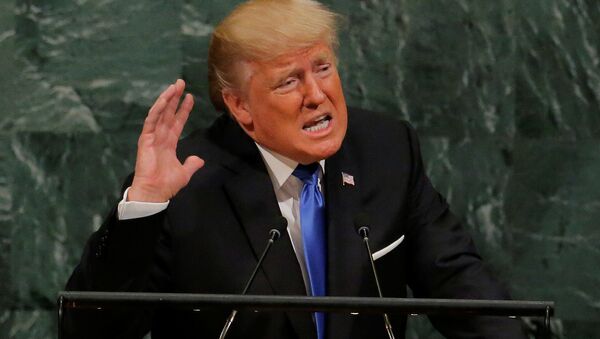 Президент США Дональд Трамп выступает на Генассамблее ООН - Sputnik Беларусь