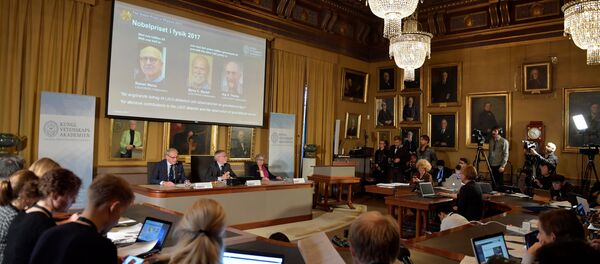 Лауреаты Нобелевской премии по физике Райнер Вайсс, Барри Бариш и Кип Торн - Sputnik Беларусь