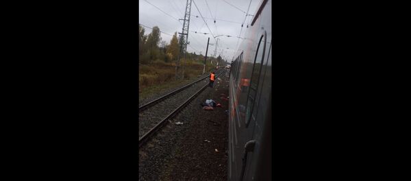 ДТП с участием поезда и автобуса под Владимиром (Россия), видео - Sputnik Беларусь