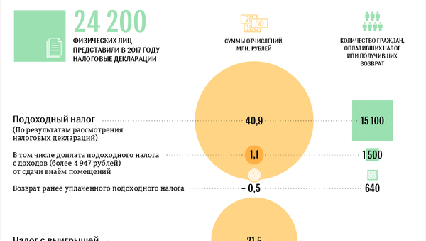 Поступление налогов от физлиц 2017 в Беларуси – инфографика на sputnik.by - Sputnik Беларусь