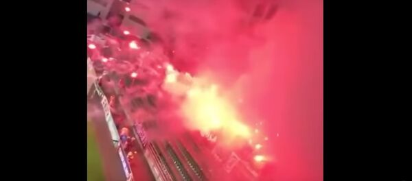 Огненное зрелище устроили фанаты во время матча ЧМ-2018 в Таллинне - Sputnik Беларусь