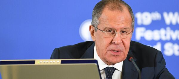 Министр иностранных дел РФ Сергей Лавров на фестивале молодежи и студентов в Сочи - Sputnik Беларусь