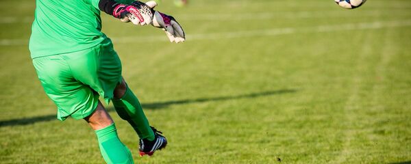 Голкипер бьет по мячу, архивное фото - Sputnik Беларусь