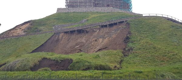 Гара Гедыміна пасля апоўзня Гара Гедыміна пасля апоўзня - Sputnik Беларусь