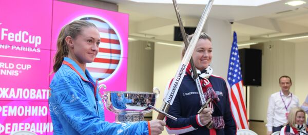 Белорусская теннисистка Александра Саснович и американка Коко Вандевеге - Sputnik Беларусь