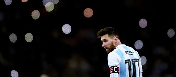 Лионель Месси (Аргентина) в товарищеском матче между сборными командами России и Аргентины. - Sputnik Беларусь