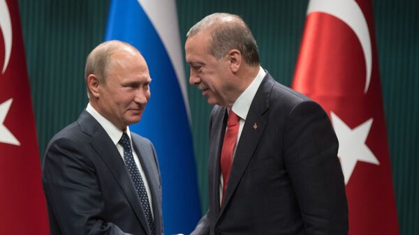 Президент РФ Владимир Путин и президент Турции Реджеп Тайип Эрдоган  - Sputnik Беларусь