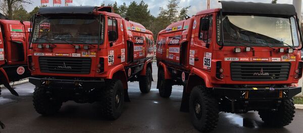 Грузавікі каманды МАЗ-СПОРТаўта Грузавікі каманды МАЗ-СПОРТаўта - Sputnik Беларусь