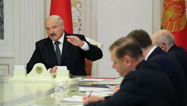 Президент Беларуси Александр  Лукашенко на совещании по вопросам работы кредитно-финансовых организаций в стране - Sputnik Беларусь