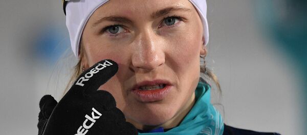 Дарья Домрачева во время тренировки на первом этапе Кубка мира по биатлону сезона 2017/18 в шведском Эстерсунде - Sputnik Беларусь