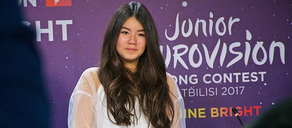 Российская певица Полина Богусевич, победившая в финале конкурса Детское Евровидение - 2017 в Тбилиси - Sputnik Беларусь