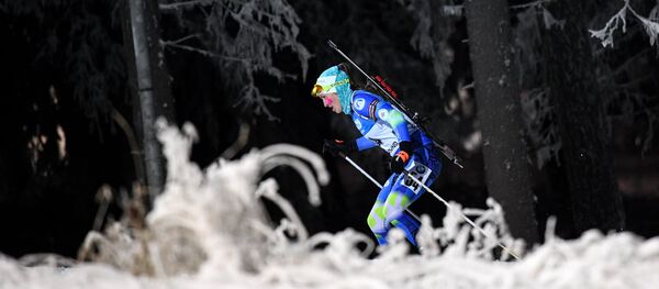 Дарья Домрачева на дистанции спринта среди женщин на первом этапе Кубка мира по биатлону сезона 2017/18 в шведском Эстерсунде - Sputnik Беларусь